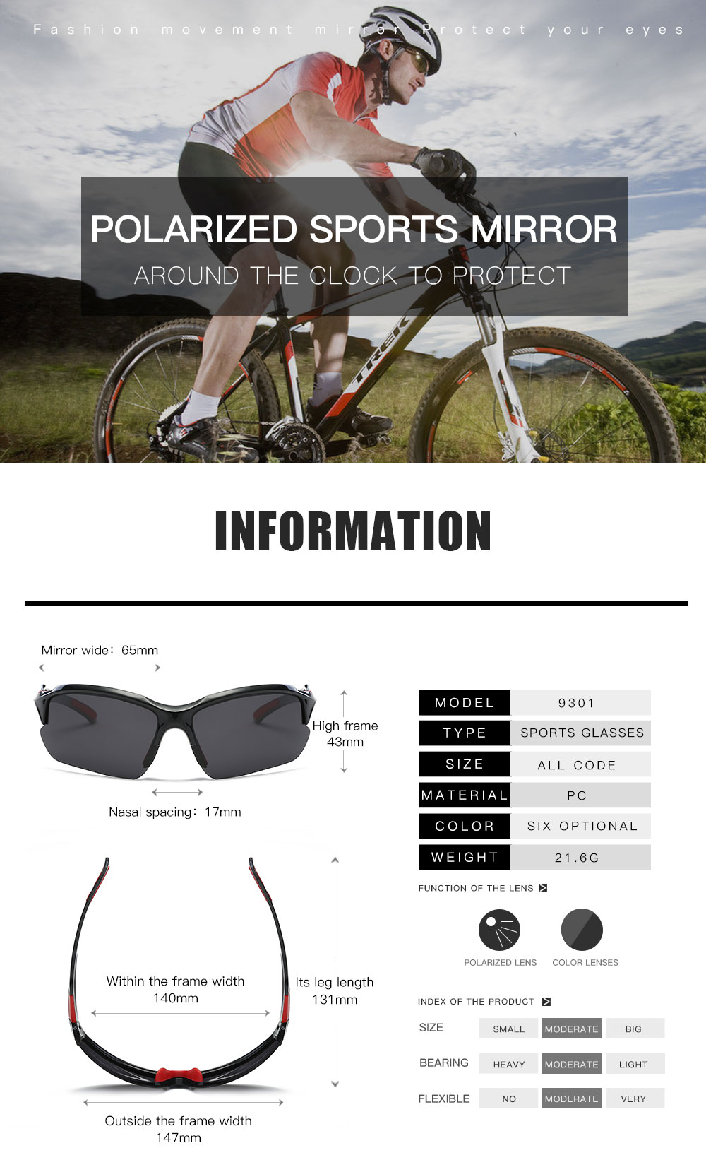 Sunglasses for Cycling - Mirror Polarized Wayfarer Sunglasses Wholesale