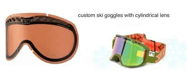 custom ski goggles with cylindrical lens