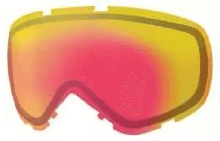 customized ski goggles with red and orange lens