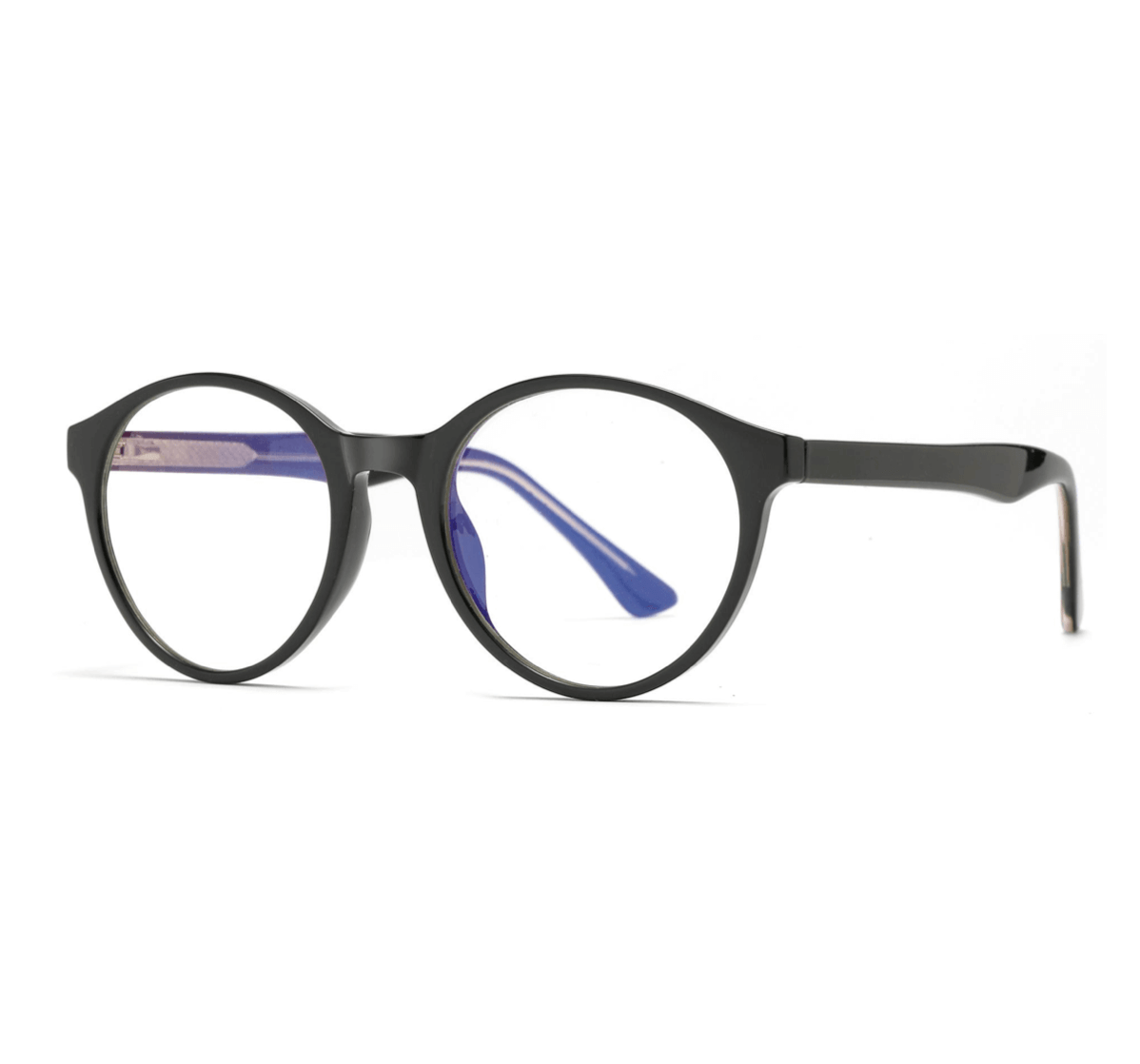 Custom Computer Glasses round black TR90+CP, blue light glasses supplier, blue light glasses Chin