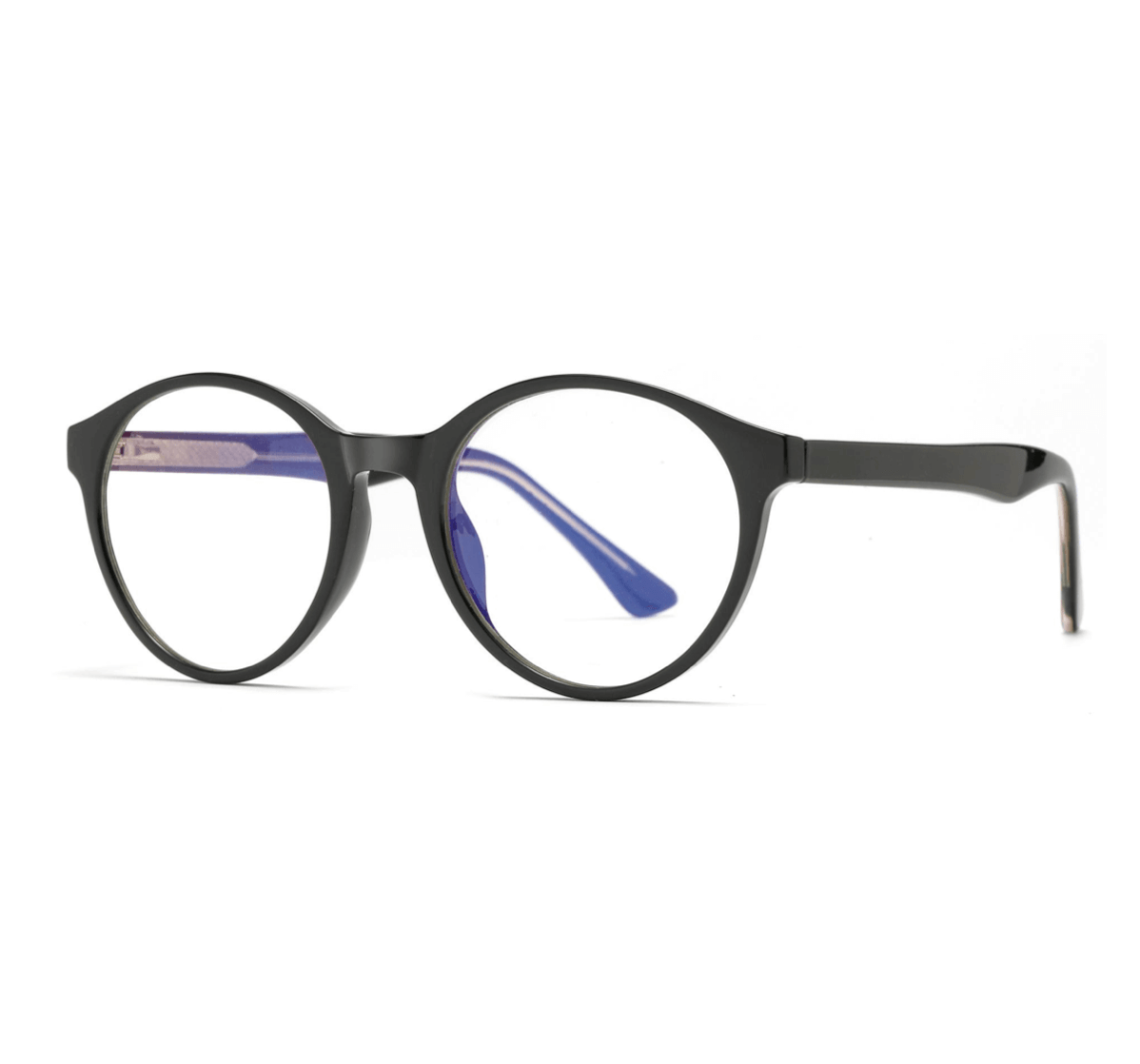 round black TR90+CP blue light blocking glasses wholesale, blue light glasses supplier, men's and women's blue light glasses