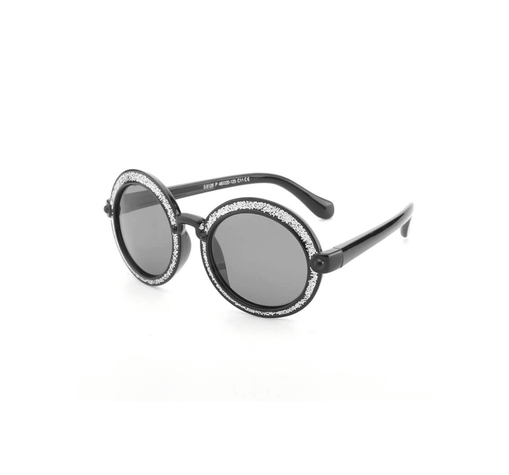 Custom Polarized Sunglasses, black round children sunglasses, custom logo polarized sunglasses, sunglasses supplier, eyewear factory, glasses manufacturer China