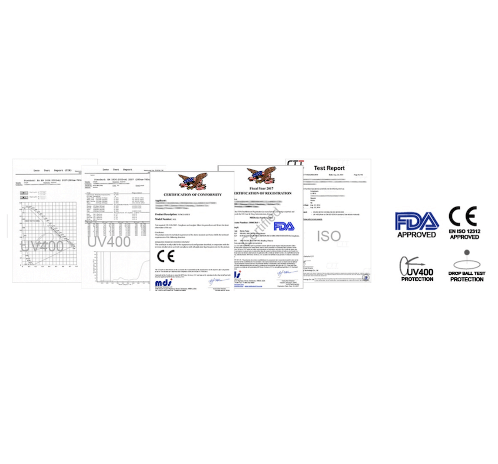 CE FDA UV400 certificates_China Sunglasses Manufacturer
